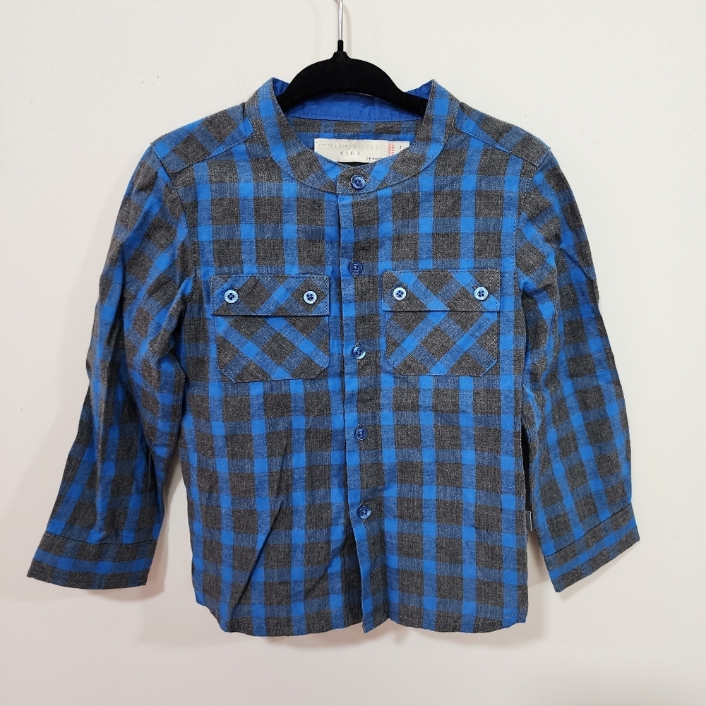 Stella McCartney Blue and Gray Kids Button Down Shirt